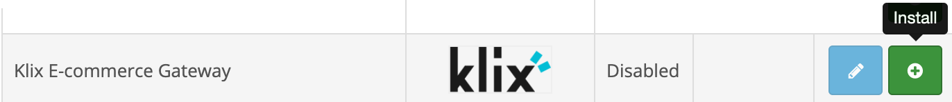 Klix extension install screen