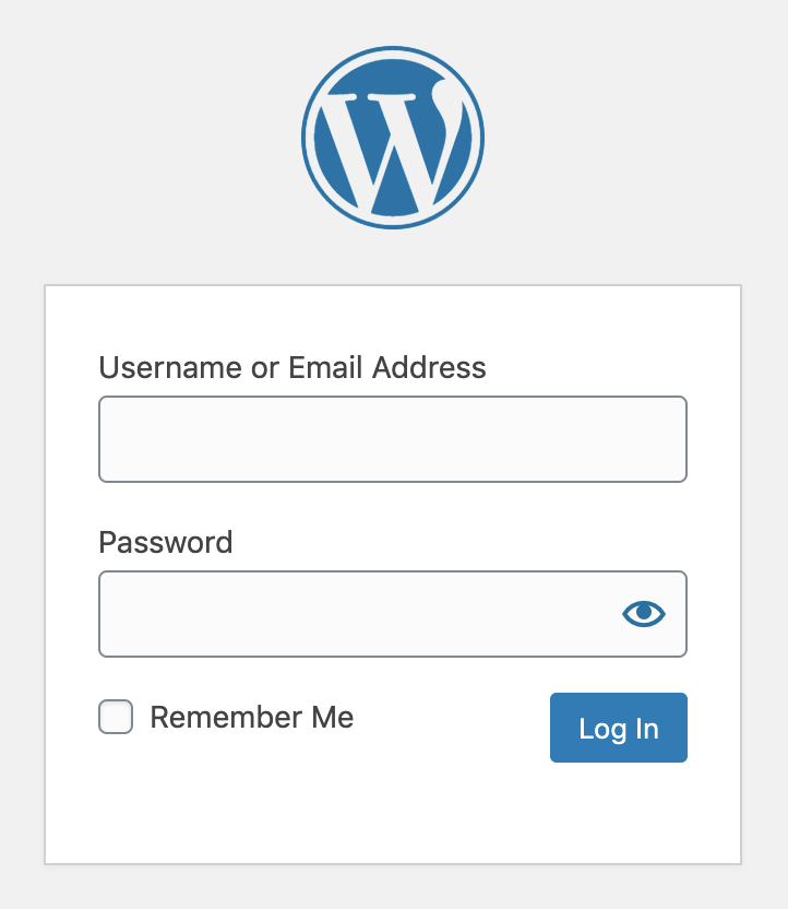 WooCommerce admin panel login screen